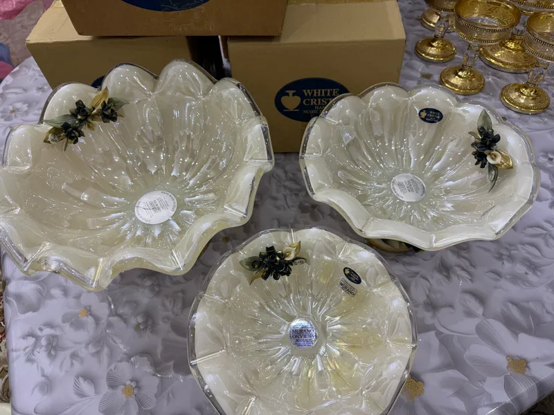 Srochna Italyan Murano white crystal🇮🇹chinnilar 3 Srochna Italyan Murano white crystal🇮🇹chinnilar 3