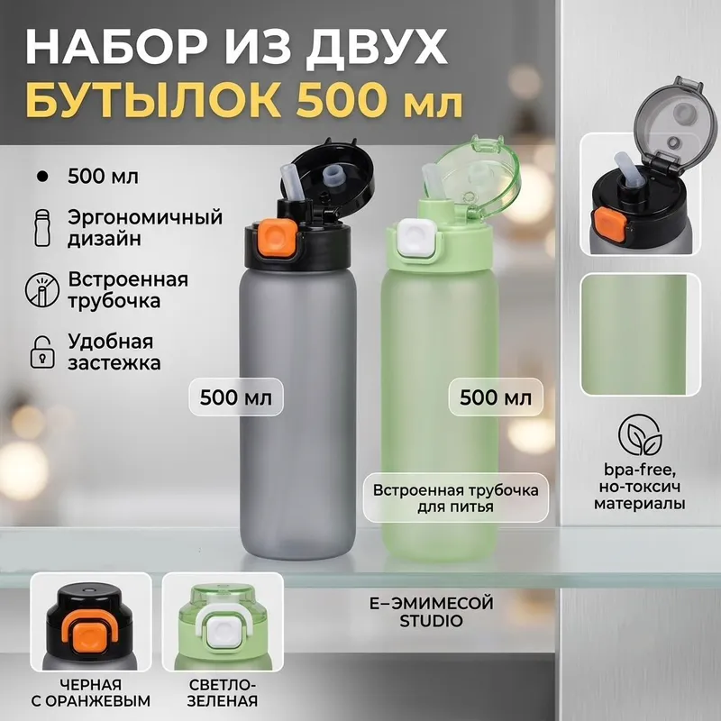 Бутылка для воды 500 мл | Под нанесение лого Оптом 2
