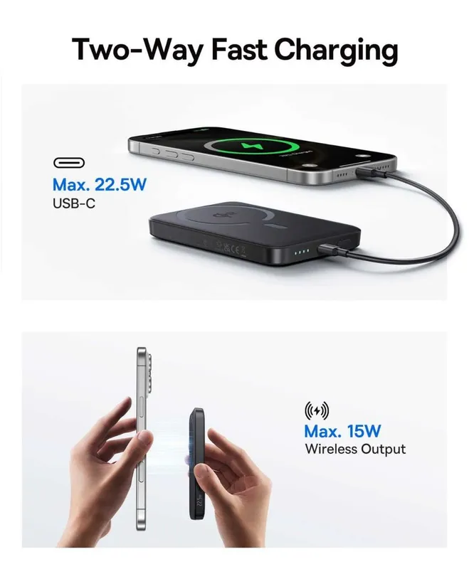 Baseus EnerFill FM12 Qi2 MagSafe 15W 10000mAh PD 22.5W — фото 2 Baseus EnerFill FM12 Qi2 MagSafe 15W 10000mAh PD 22.5W — фото 2