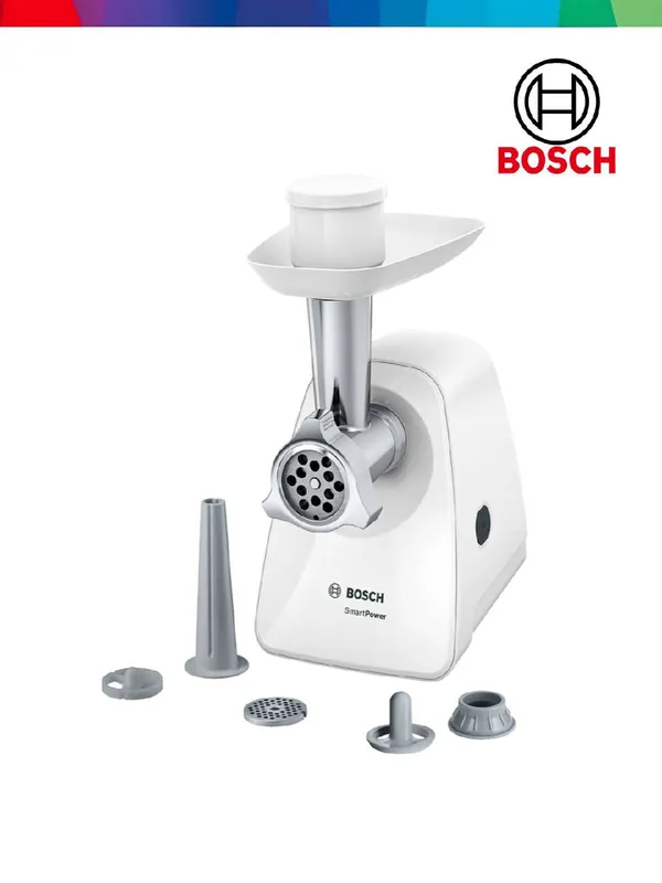 Bosch MFW2520W SmartPower 1500W go‘sht maydalagich, oq (2-seriya)
