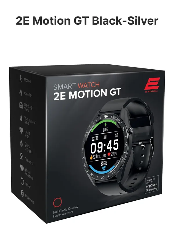 Умные часы 2E Motion GT, 280 mAh, Bluetooth, шагомер, IP68, черно-серые — фото 5