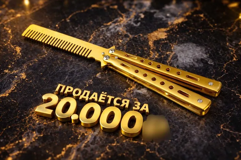 Нож бабочка расчёска для бороды и волос