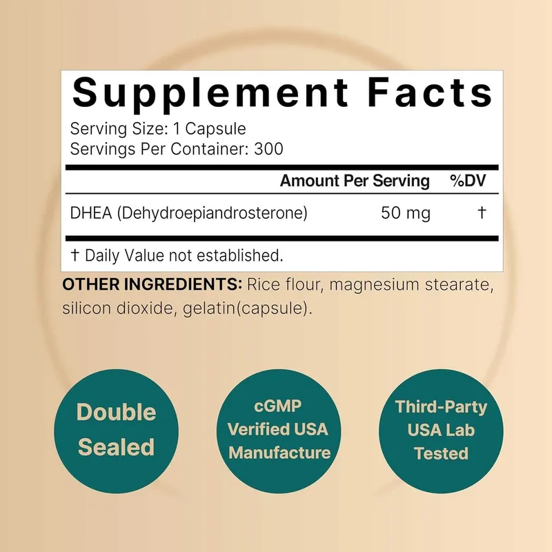ДГЕА/ ДХЕА NatureBell DHEA 50mg for Men & Women 300 капсул Америка — фото 1