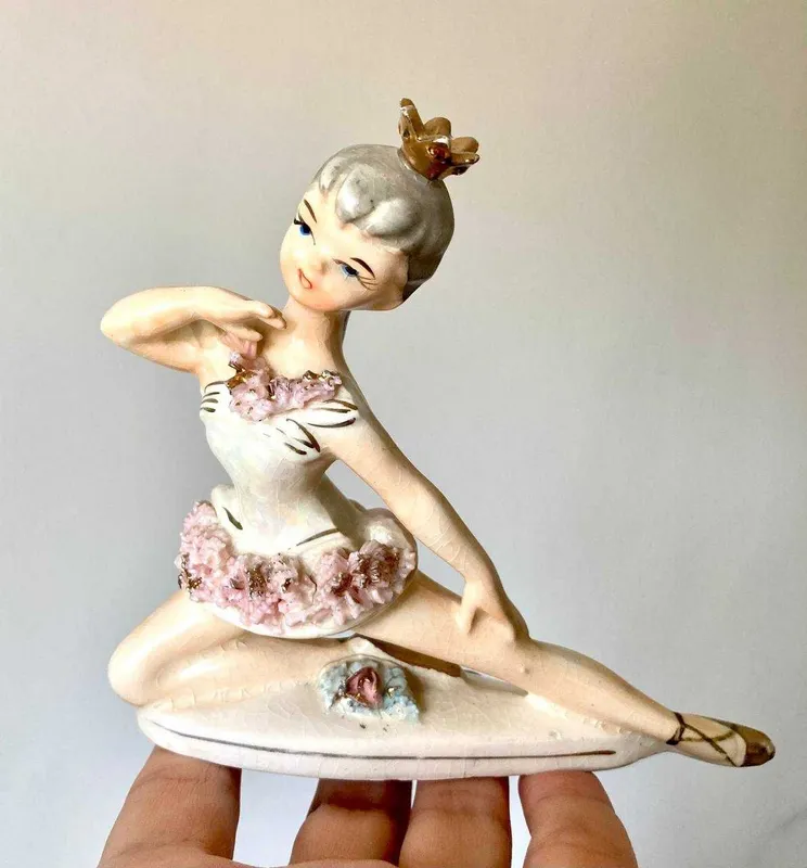 Винтажная фарфоровая статуэтка балерины, Япония, 1950-е, 11 см