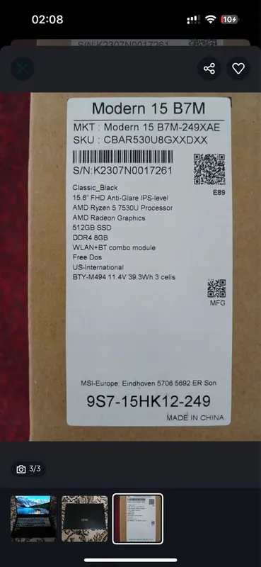 MSI Modern 15 b7m игровой ноутбук — фото 1