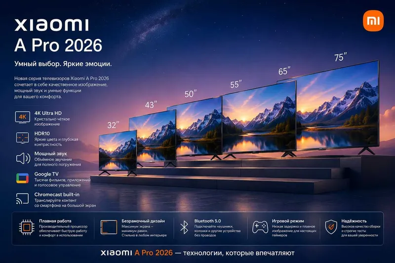 Телевизор Xiaomi TV 32/43/50/55/65 A PRO MiniLED бесплатная доставка 1