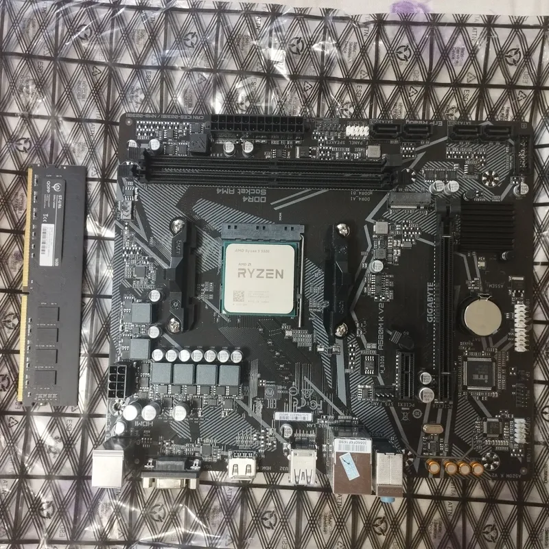Yangi AMD Ryzen 5 5500 + Gigabyte A520M-K V2 + 16 GB DDR4. Мать, проц, 5 Yangi AMD Ryzen 5 5500 + Gigabyte A520M-K V2 + 16 GB DDR4. Мать, проц, 5