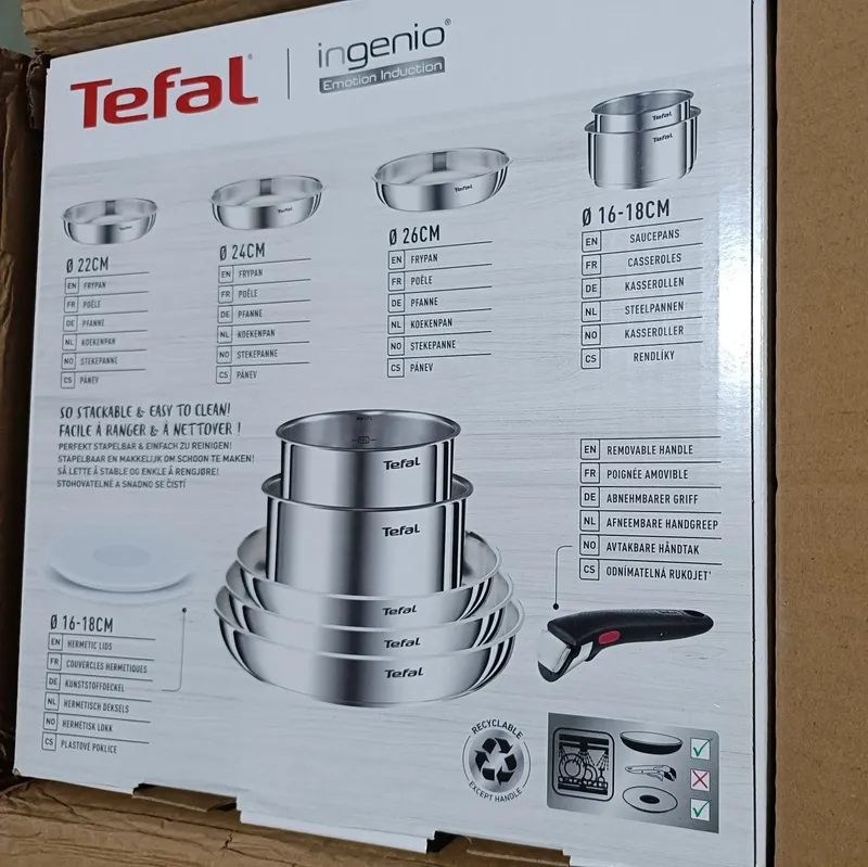 Набор посуды Tefal Ingenio 8 предметов, новый, нержавейка. — фото 6