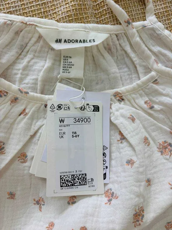 Комплект из хлопкового муслина шорты и майка H&M для девочки — фото 2