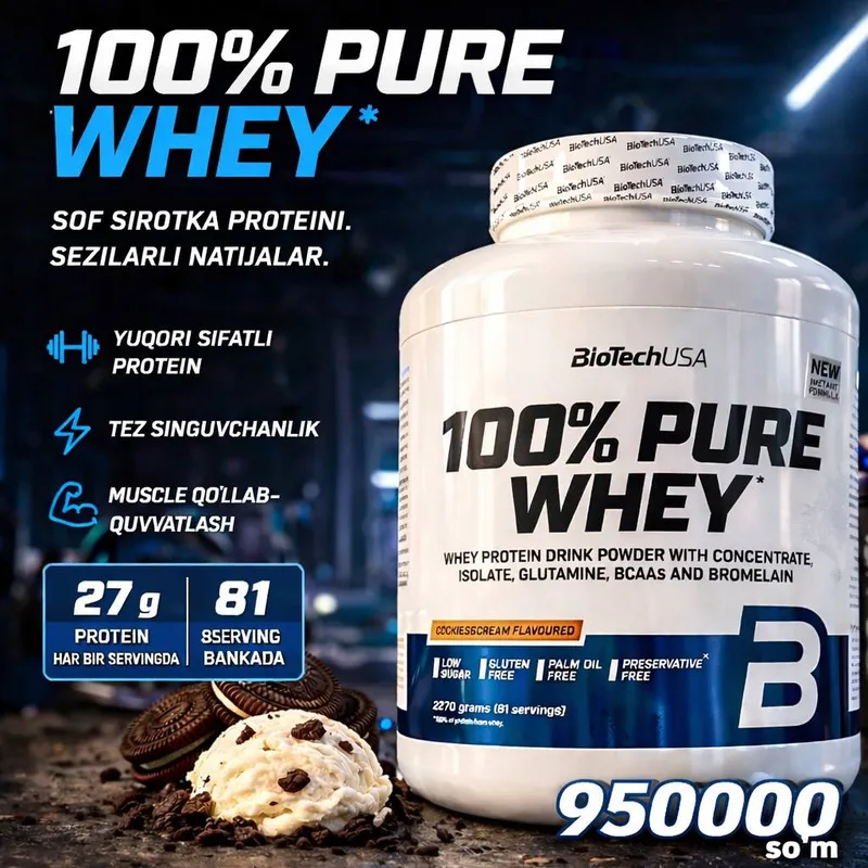 BioTechUSA 100% Pure Whey -юқори сифатли протеин