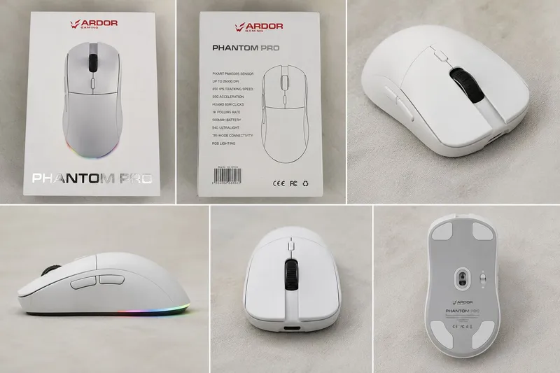 ARDOR Gaming Phantom Pro White | PAW3395 | ARDOR Gaming Phantom Pro White | PAW3395 |