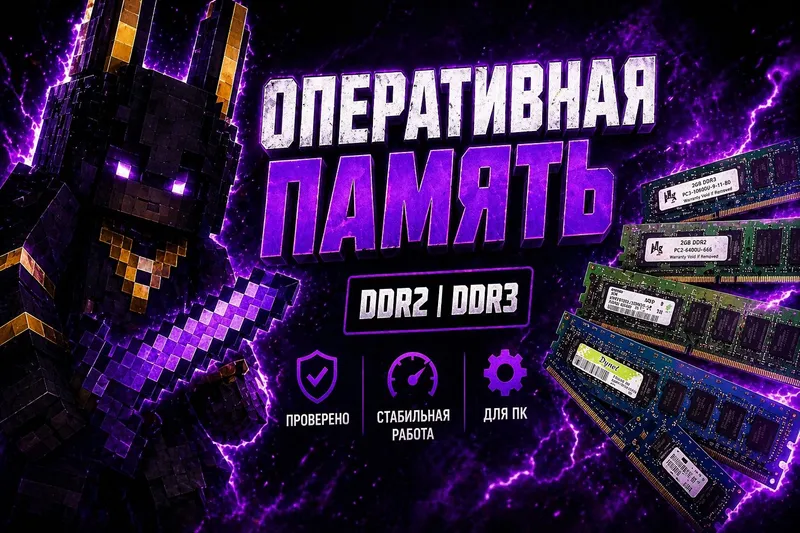 Оперативная память DDR2 / DDR3 (1GB–2GB) рабочая — фото 1