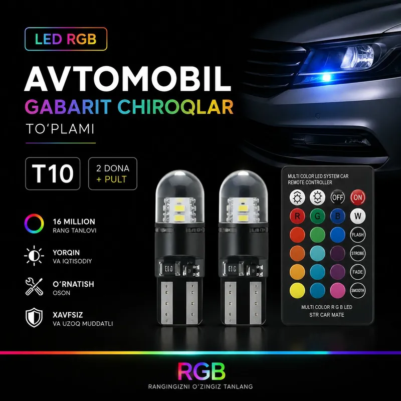 LED RGB Avtomobil uchun gabarit chiroqlar