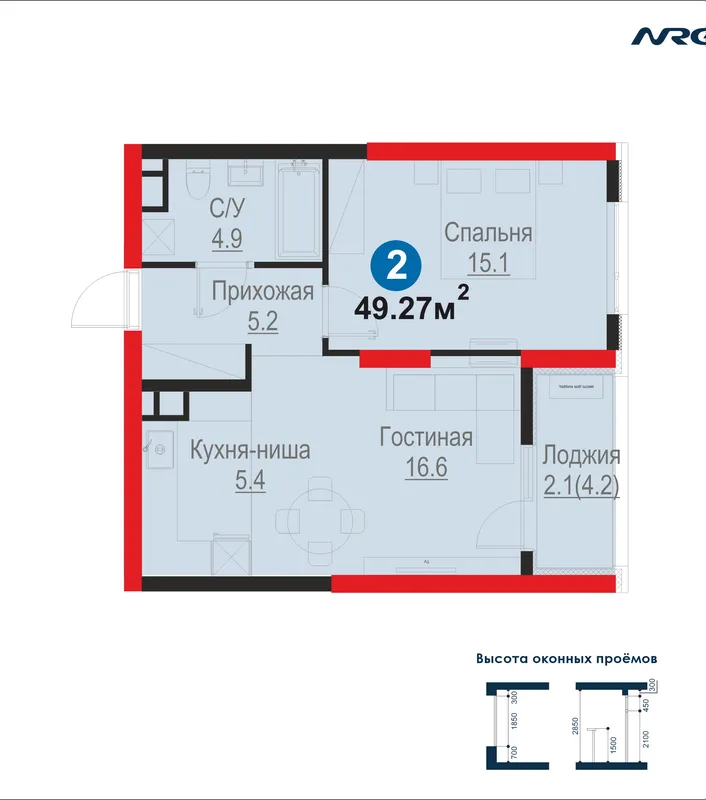 Первый взнос 20% от 137 833 811 сум | 2к квартира | Яшнабадский район | FIX PRICE — фото 1
