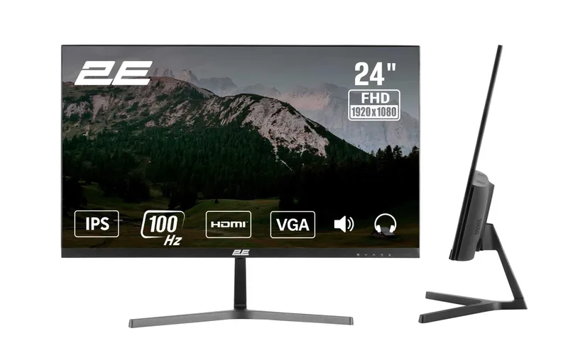 }Монитор 2E 23.8' D2425B D-Sub, IPS, 100Hz, FreeSync