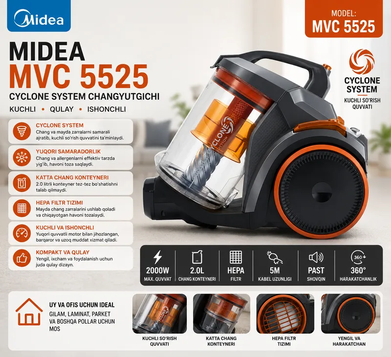Midea MVC 5525 Cyclone System changyutgichi