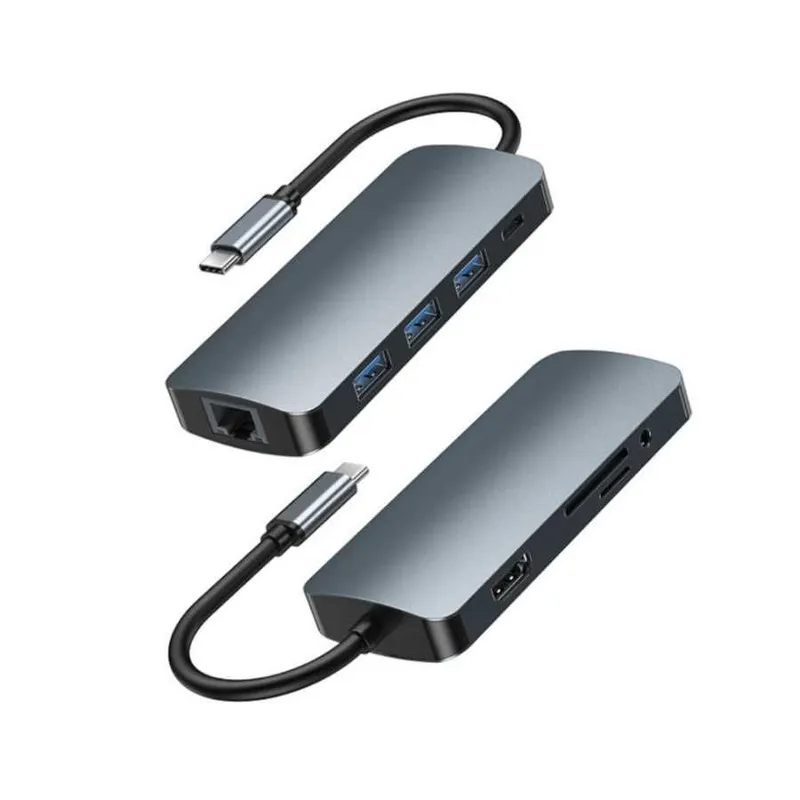 Hub 9in1 USB-концентратор Remax RU U91 HDMI + PD + RJ45 — фото 1