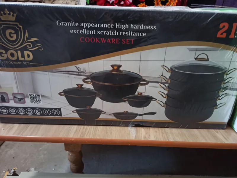 Gold cookware set matı qosqon Va qozon naborlari 1