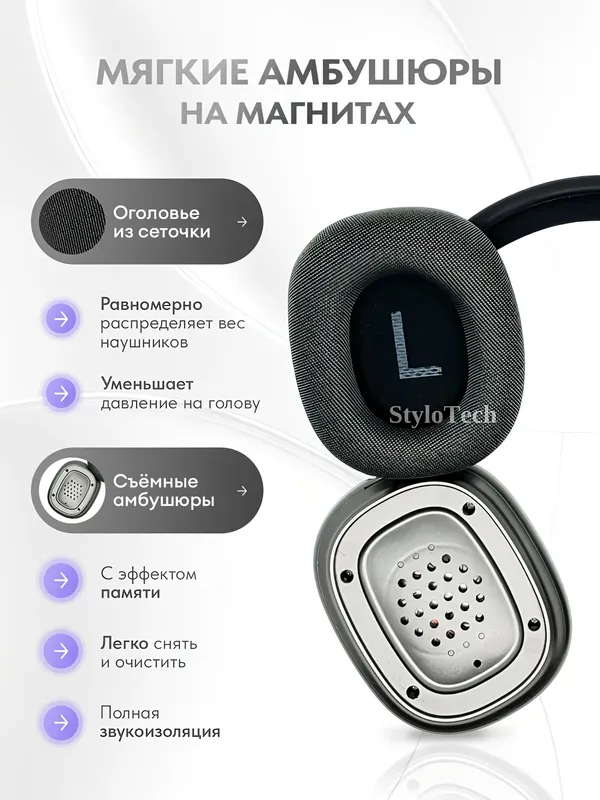Беспроводные наушники с микрофоном, полноразмерные 4 Беспроводные наушники с микрофоном, полноразмерные 4