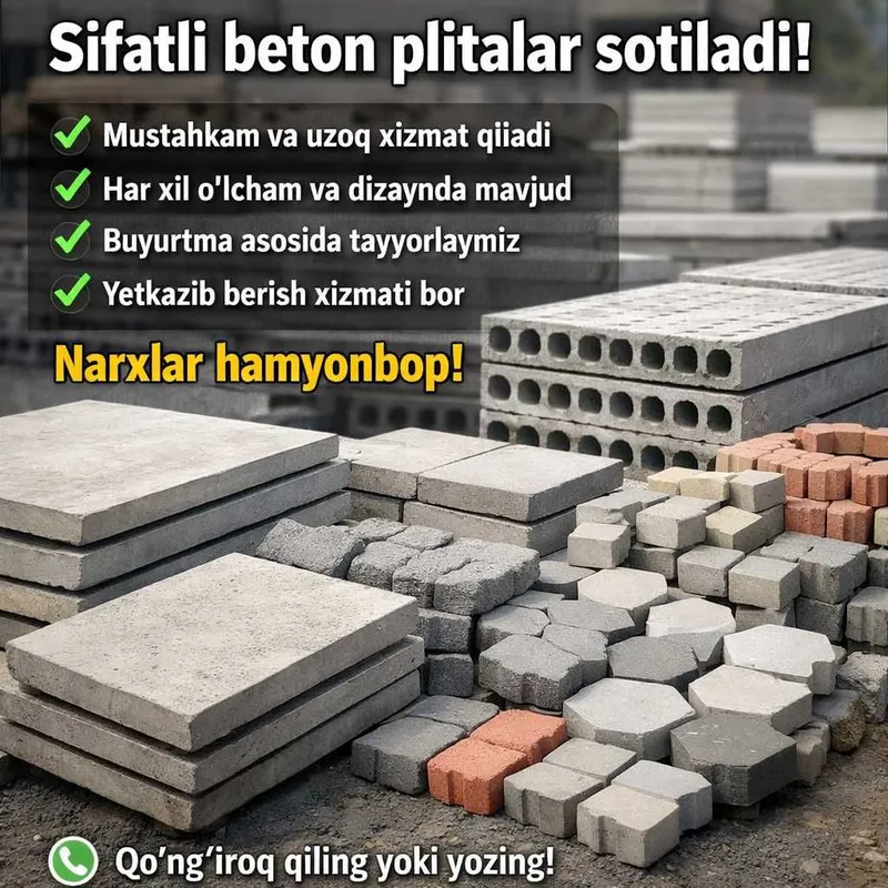 Beton plita | Бетонные плиты | Доставка 24/7