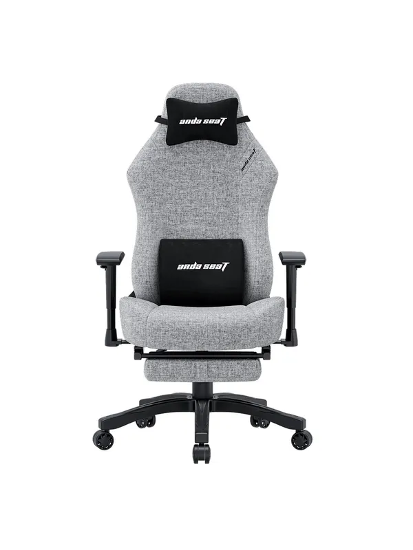 Игровое кресло Anda Seat Luna Pro, с подголовником, наклон спинки, Gray Fabric, ткань EverSoft — фото 1