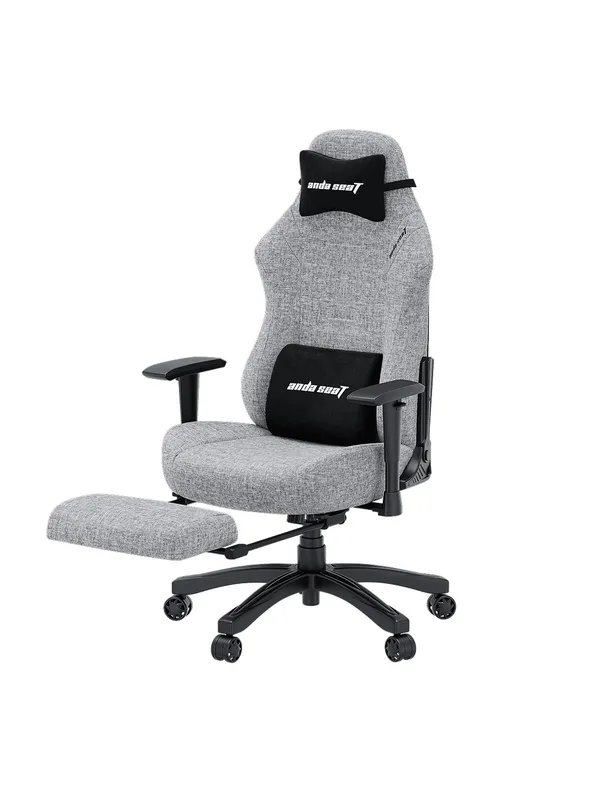 Игровое кресло Anda Seat Luna Pro, с подголовником, наклон спинки, Gray Fabric, ткань EverSoft — фото 5