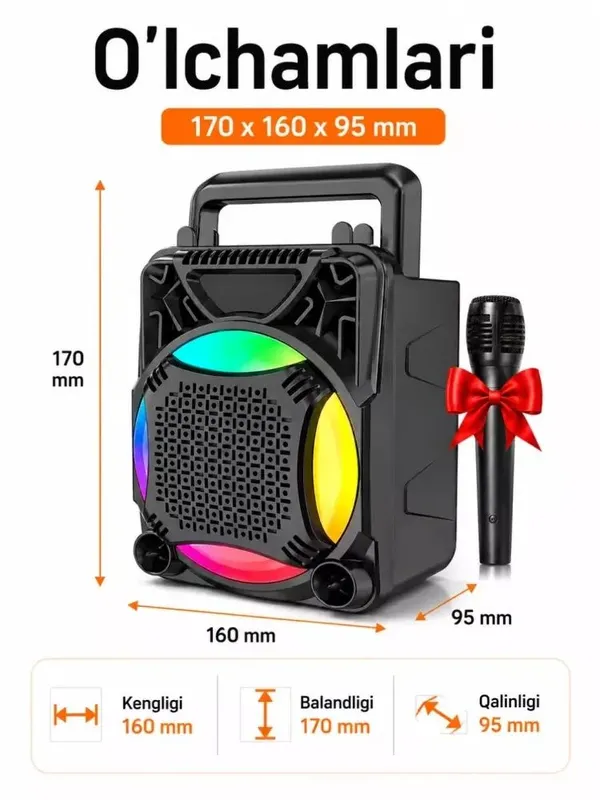 Mini karaoki mikrafon va bulotos bor dastavka O‘zbekiston bo‘ylab 4 Mini karaoki mikrafon va bulotos bor dastavka O‘zbekiston bo‘ylab 4
