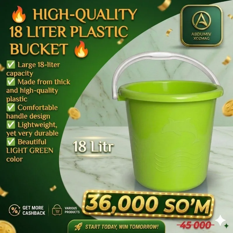 18 L. PLASTMAS OCH YASHIL CHELAK - ABDUMIV XOZMAG — фото 2