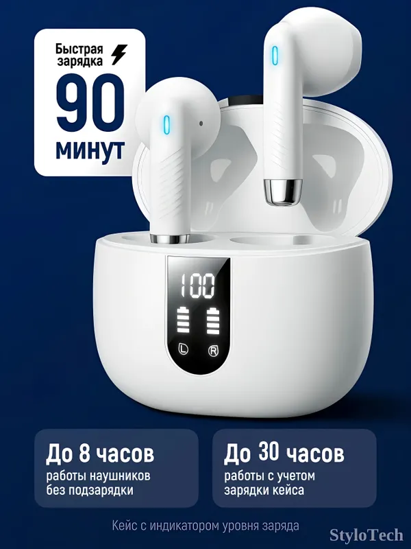 Беспроводные наушники сенсорные с шумоподавлением 2 Беспроводные наушники сенсорные с шумоподавлением 2