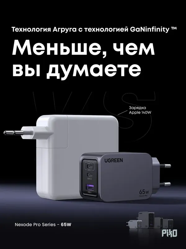UGREEN Nexode Pro 65W GaN зарядное устройство — фото 2