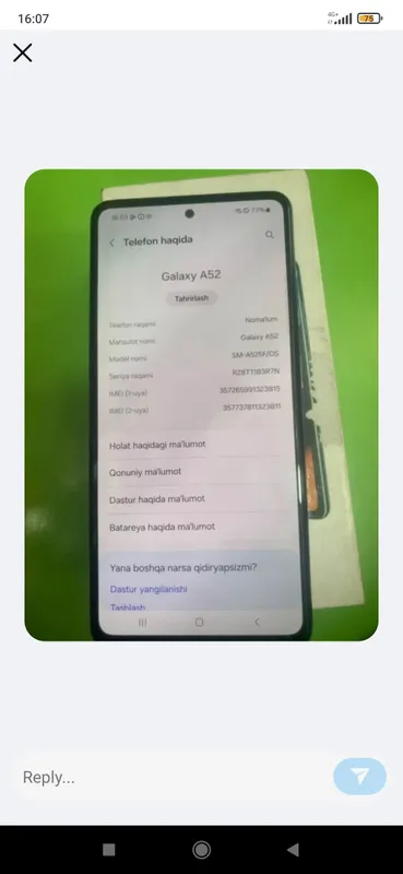 Samsung A52 holati edial — фото 1