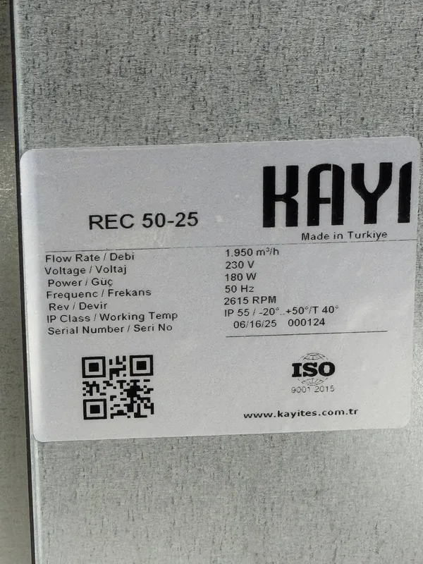 KAYI REC 30-15 dan 100-50 gacha Kanal ventilyatori — фото 5