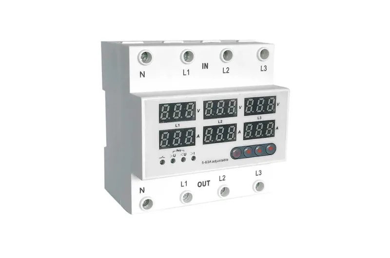Реле защиты от перепадов напряжения 5–63A (3 фазы) РКН-3
