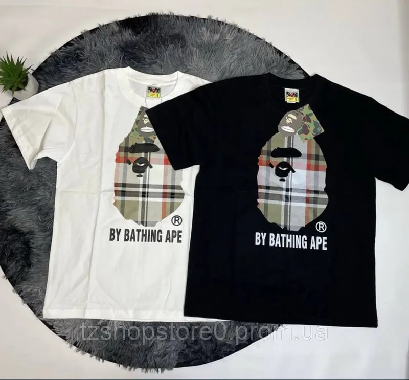 футболка bape x Burberry