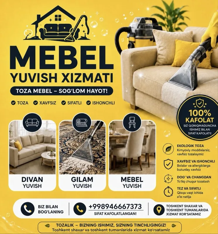 Arzon sifatli ximchistka.mebel matras gilam 1 Arzon sifatli ximchistka.mebel matras gilam 1
