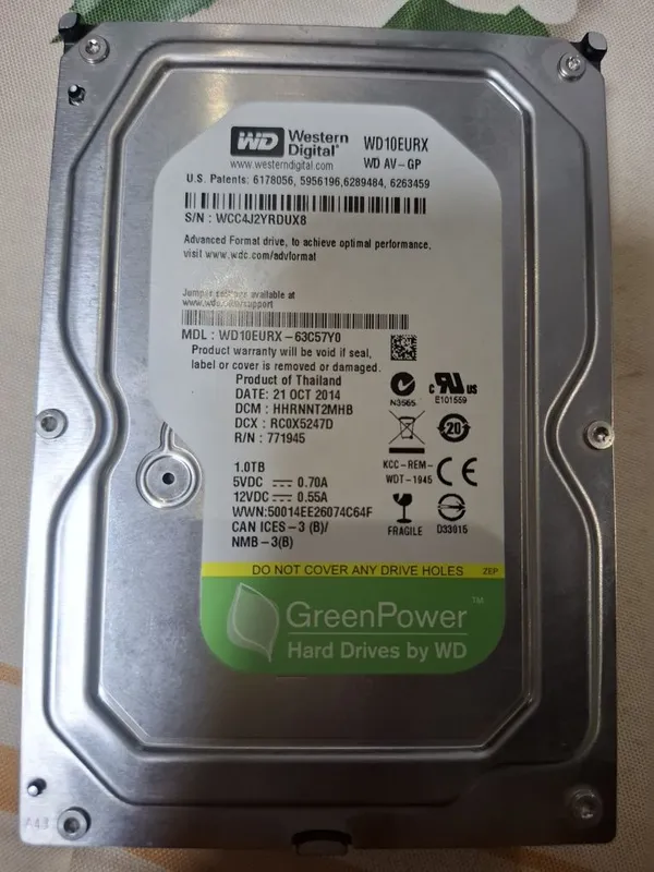 HDD на 1 терабайт WD GreenPower HDD на 1 терабайт WD GreenPower
