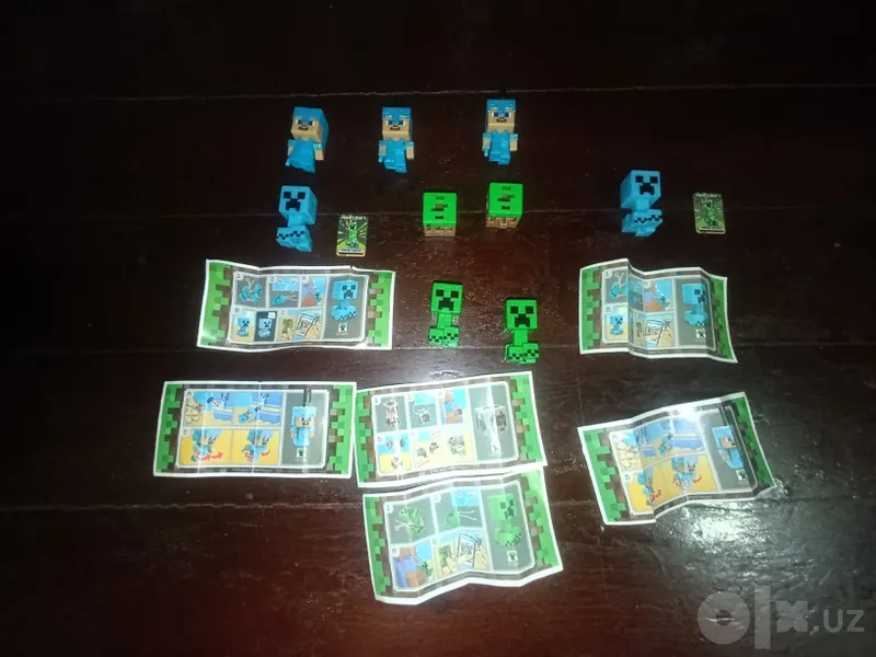 Qog‘ozcha va kartochkali Minecraft Kinder Joy figuralari Qog‘ozcha va kartochkali Minecraft Kinder Joy figuralari