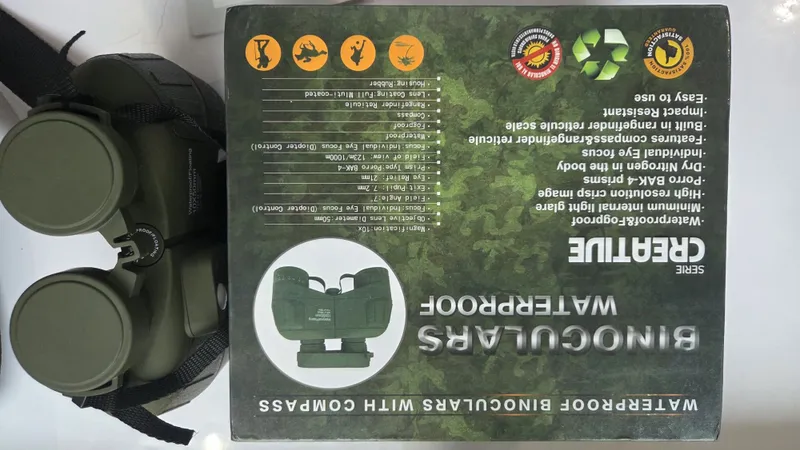 Профессиональный бинокль 10x50 с компасом и дальномером (Waterproof) — фото 3