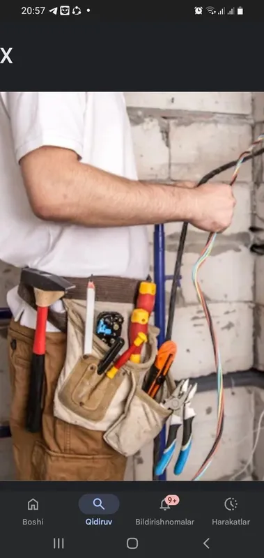 Elektrika va santexnik xizmati ishlari ko'rsatiladi