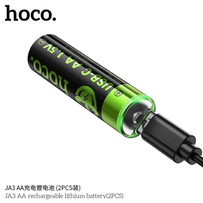Hoco JA3 JA4 перезаряжаемые литиевые AA-батарейки Rechargeable Battery — фото 2