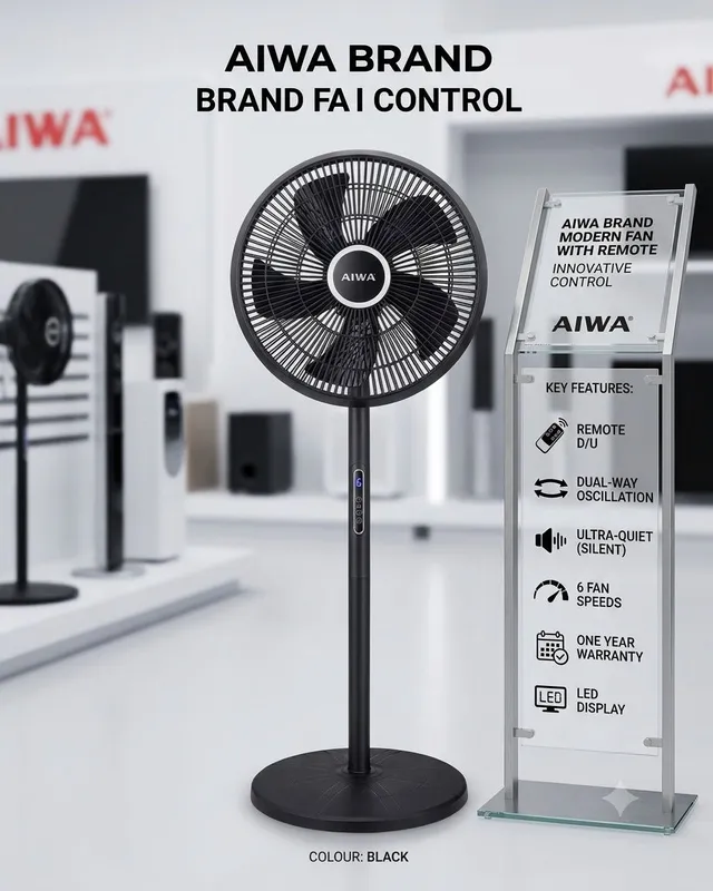 Вентилятор напольный AIWA с пультом ДУ – Новый, 6 скоростей 2