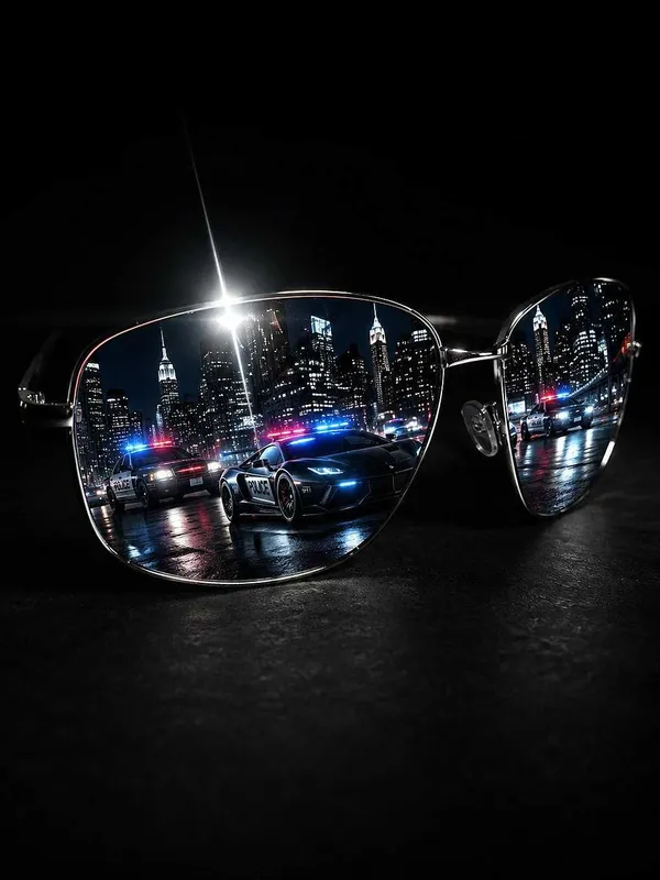 Солнцезащитные зеркальные очки Police Aviator.
