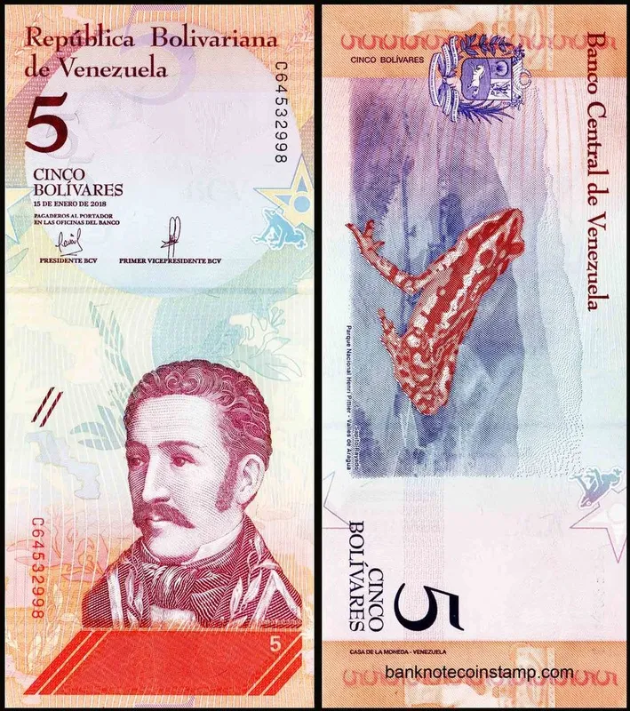 Veneseula pullari kolleksiyasi 2,5,10,20,50,100,200,500,1000 bolivar — фото 1