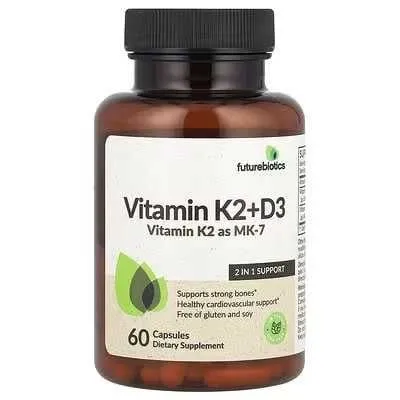 Futurebiotics, Vitamin d3+k2 5000 me, Витамин Д3+К2 5000 доза, 60 кап.
