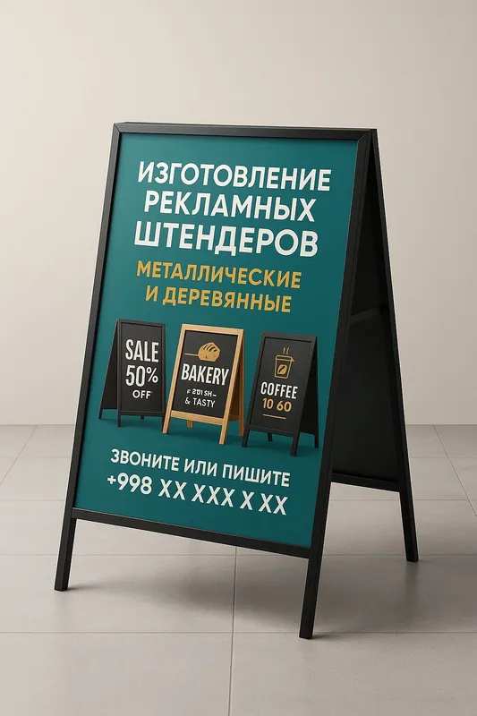 Металлические и деревянные штендеры на заказ | Лазерная резка и печать