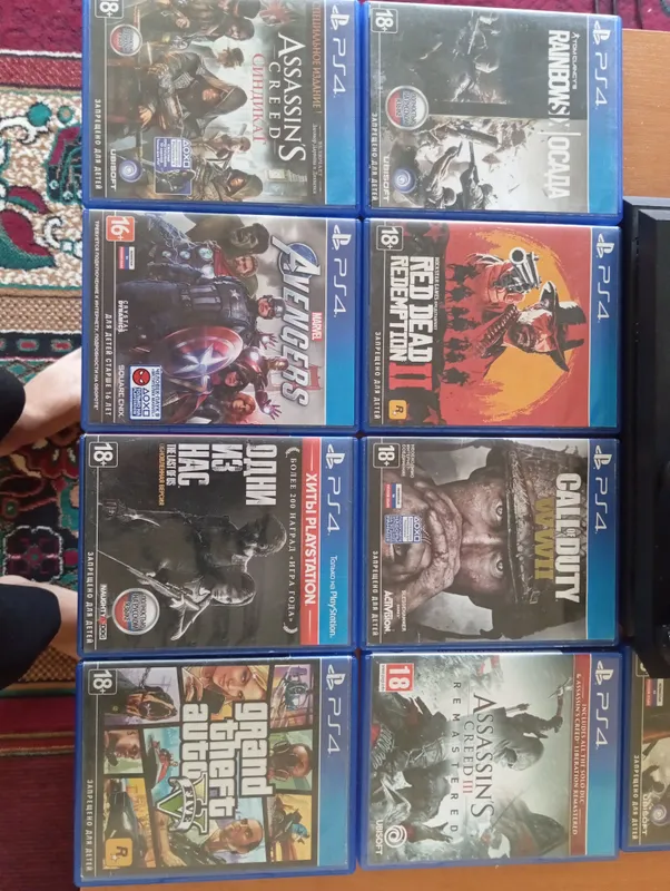 PS4 Slim | 2 пульта + 10 дисков (GTA 5 — 2 диска) | 1 PS4 Slim | 2 пульта + 10 дисков (GTA 5 — 2 диска) | 1