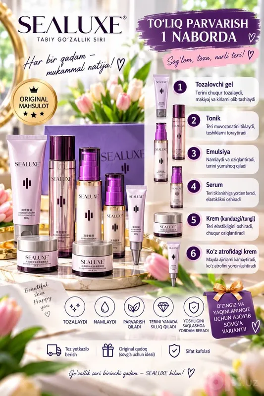 Shvetsariya brendi-SEALUXE dan yuz uchun premium nabor! 2 Shvetsariya brendi-SEALUXE dan yuz uchun premium nabor! 2