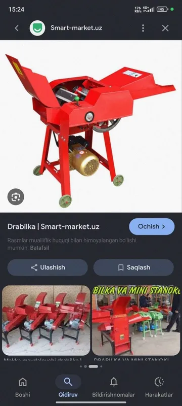Drabilka ot xashak maydalash uchun hol va quruq aralash