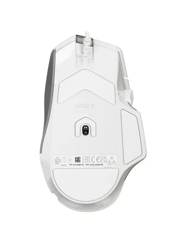 Проводная мышь Logitech G502 X, USB-A, оптический сенсор HERO 25K, белый/серый — фото 3