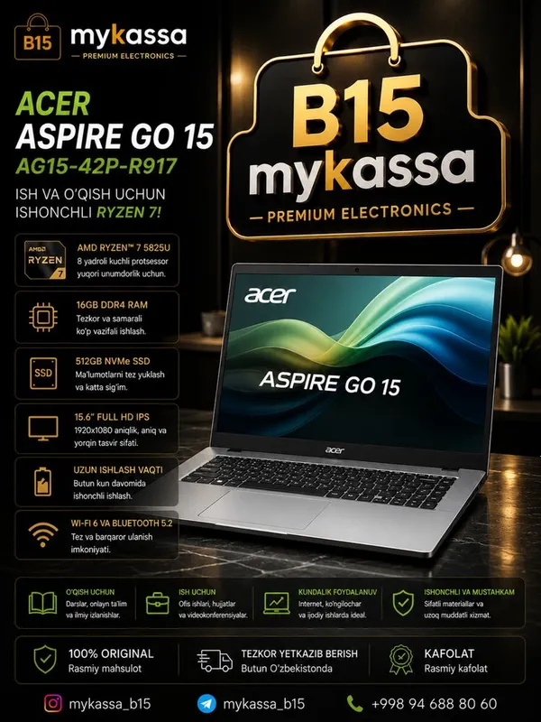 Acer Aspire Go 15 AG15-42P-R917 • Dastavka • New